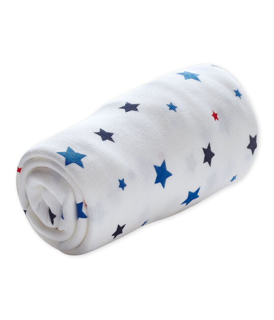 Sábana ajustable de 120x60 con motivo de estrella para bebé niño blanco ECUME/blanco MULTICO