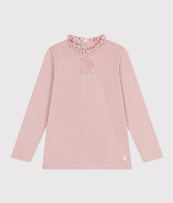 Camiseta de algodón de manga larga de niña rosa SALINE