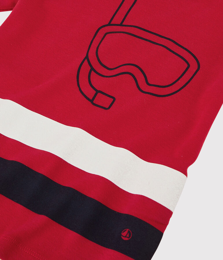 Camiseta de manga corta de algod&oacute;n de ni&ntilde;o rojo