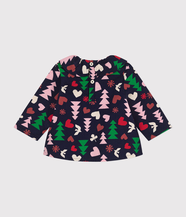 Blusa de franela para beb&eacute; azul/multicolor