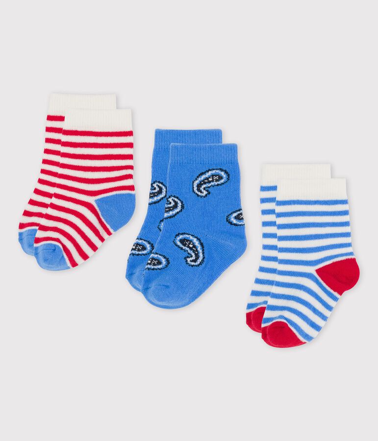 Juego de 3 pares de calcetines para beb&eacute; multicolor