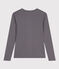 Camiseta L'ICONIQUE de algodón con cuello redondo para mujer gris BONGRIS