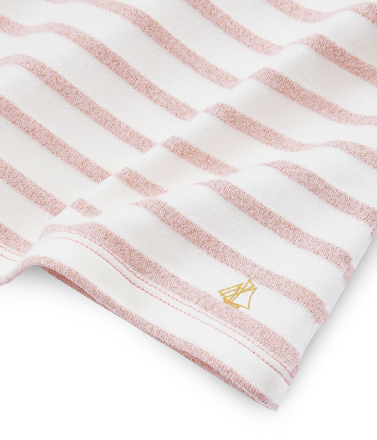 Jersey marinero de ni&ntilde;a blanco/rosa