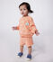 Sudadera de rizo de algodón con estampado de soles para bebé naranja ABRICOT/ MARSHMALLOW