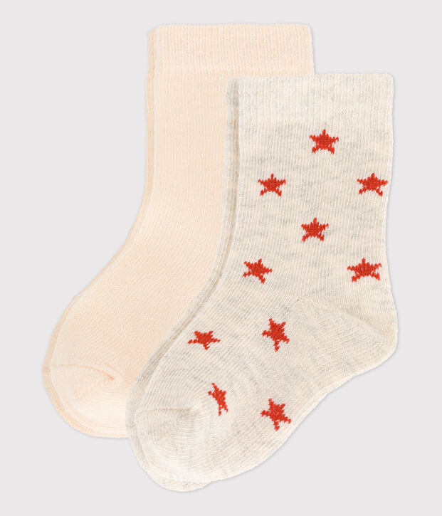 Juego de 2 pares de calcetines para beb&eacute; multicolor