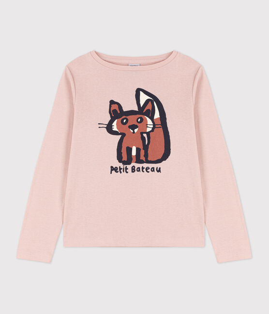 Camiseta de algodón de manga larga de niña/niño rosa SALINE