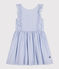 Vestido de popelina a rayas sin mangas para niña BLEU/ MARSHMALLOW/ ARGENT