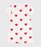 Mono corto de algodón con corazón para bebé blanco MARSHMALLOW/rojo TERKUIT
