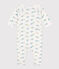 Pijama de algodón con dinosaurios para bebé blanco MARSHMALLOW/blanco MULTICO