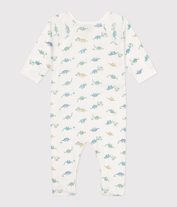 Pijama de algod&oacute;n con dinosaurios para beb&eacute; blanco/multicolor
