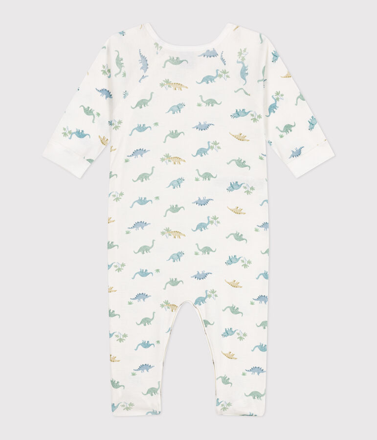 Pijama de algod&oacute;n con dinosaurios para beb&eacute; blanco/multicolor