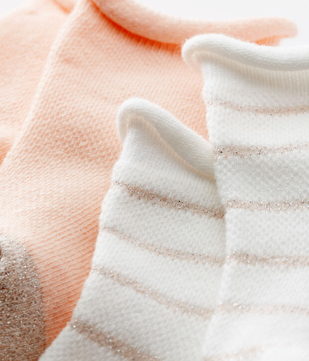 Lote de 2 pares de calcetines ligeros para beb&eacute; ni&ntilde;a multicolor