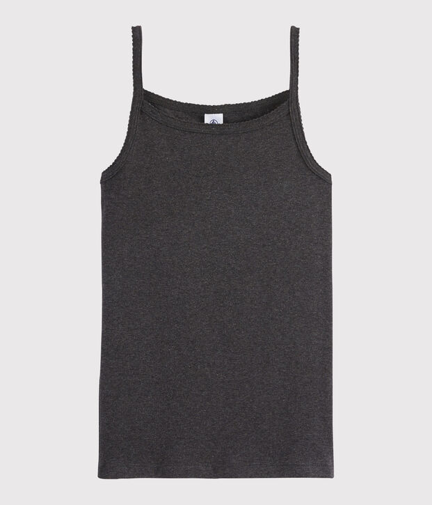 Camiseta de tirantes emblem&aacute;tica de algod&oacute;n de mujer gris