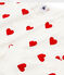 Pijama de niña-mujer con corazones de punto blanco MARSHMALLOW/rojo TERKUIT