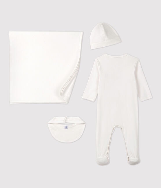 Estuche de regalo de recién nacido blanco de bebé de algodón ecológico variante 1