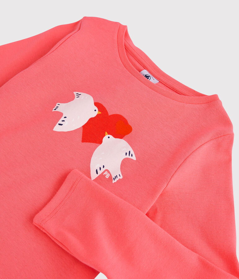 Camiseta de manga larga de algod&oacute;n de ni&ntilde;a naranja