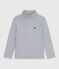 Camiseta infantil de cuello alto de algodón gris FUMEE CHINE
