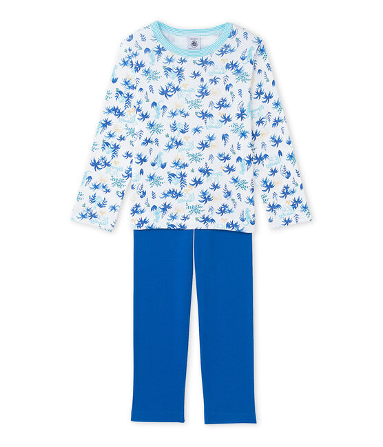 Pijama de niño estampado blanco ECUME/azul BLEU/ MULTICO