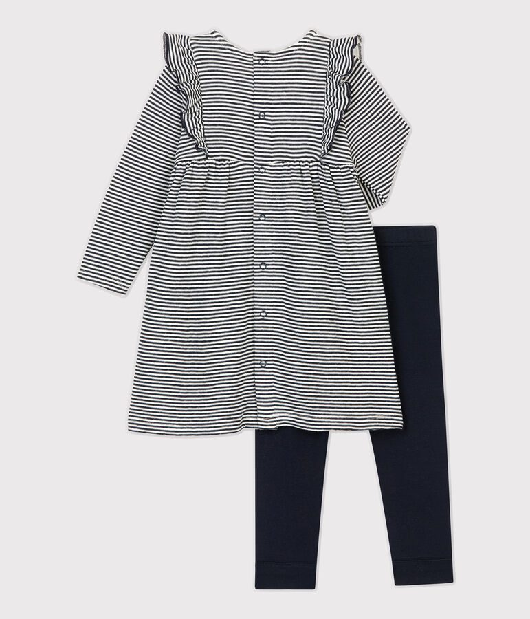 Conjunto de dos piezas de beb&eacute;. azul/blanco