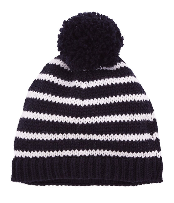 Gorrito de mezcla de lana azul SMOKING/blanco MARSHMALLOW
