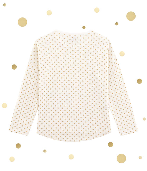 Camiseta de manga larga para niña blanco MARSHMALLOW/amarillo DORE