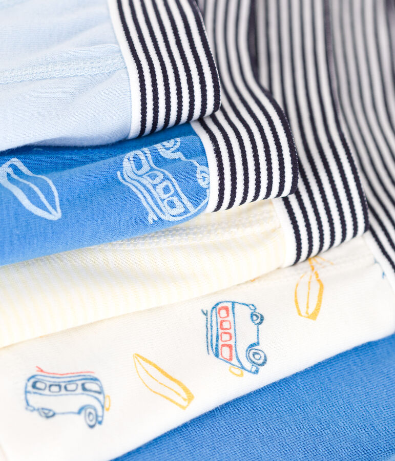 Juego de 5 b&oacute;xeres infantiles de algod&oacute;n con estampado de furgonetas multicolor