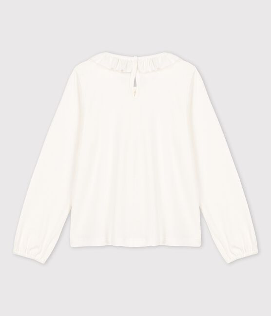 Camiseta de algodón de manga larga para niña blanco MARSHMALLOW