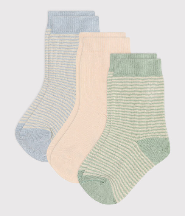 3 pares de calcetines de algod&oacute;n milrayas para beb&eacute; multicolor