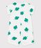 Mono corto con estampado vegetal de muletón para bebé blanco MARSHMALLOW/verde GAZON