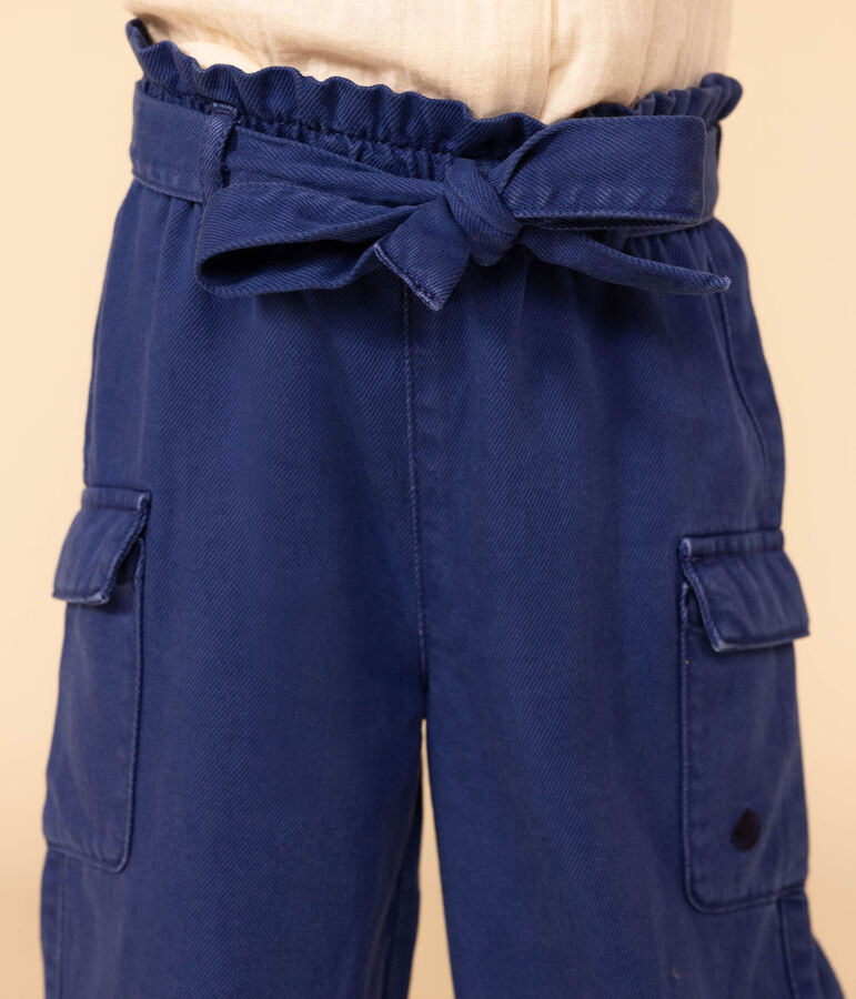 Pantal&oacute;n ancho de lyocell para ni&ntilde;a azul INCOGNITO