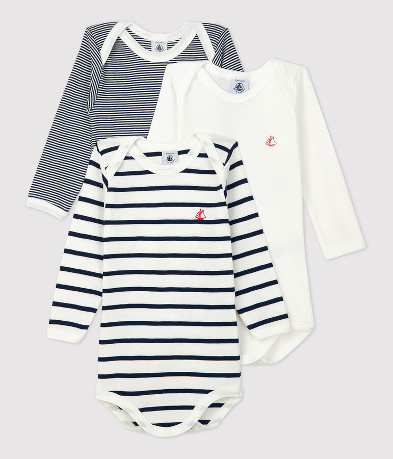 Lote de 3 bodys de manga larga de beb&eacute; variante 1