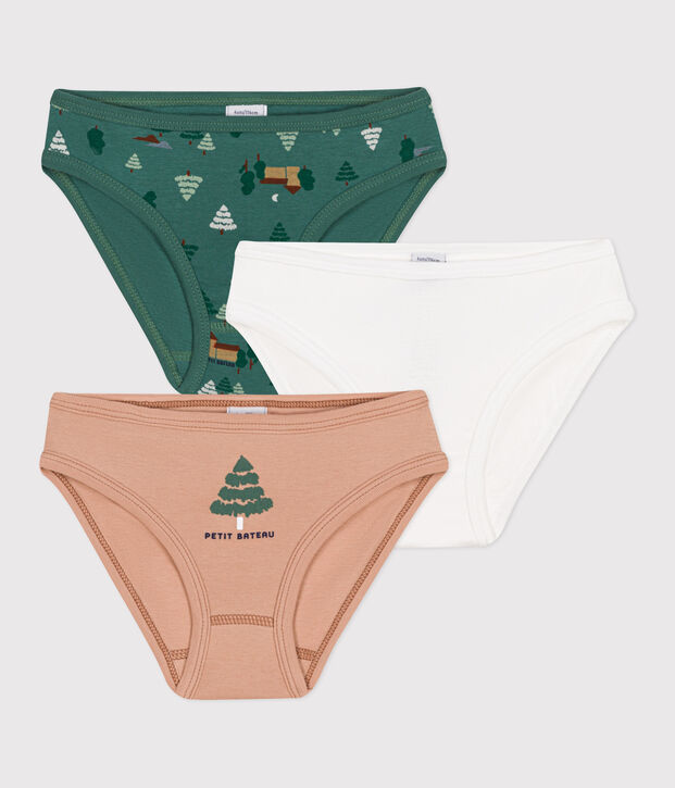 Juego de 3 braguitas de algod&oacute;n infantiles multicolor