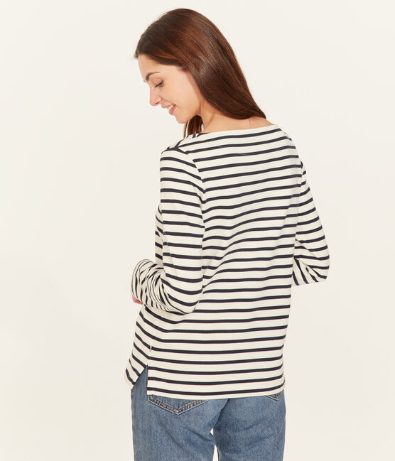 Marinera icónica para mujer beige COQUILLE/azul SMOKING