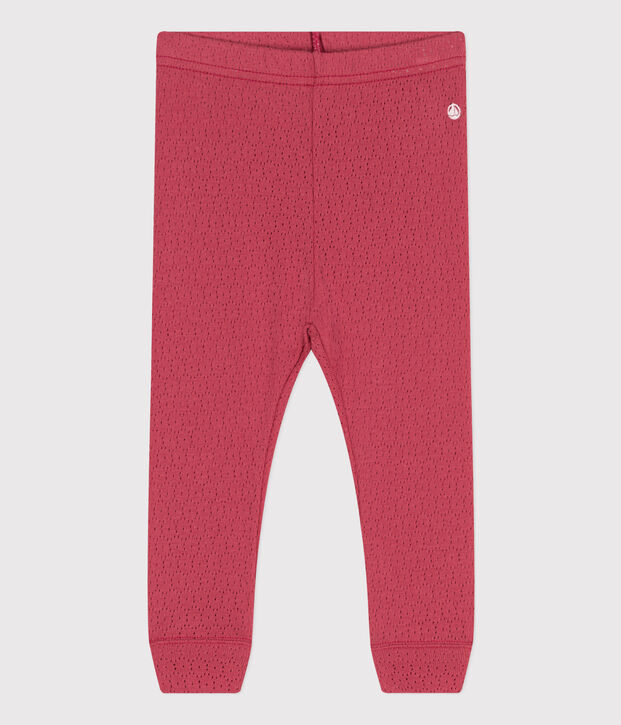 Leggings de algod&oacute;n calado para beb&eacute; rosa