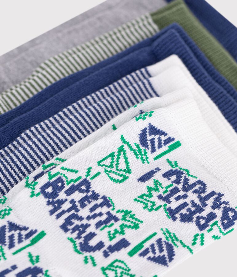 5 pares de calcetines infantiles de algod&oacute;n multicolor