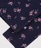 Camiseta infantil de cuello alto de algod&oacute;n con flores azul/multicolor