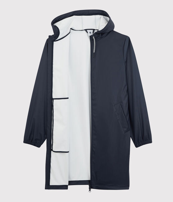 Chubasquero largo y ligero de material reciclado unisex azul SMOKING
