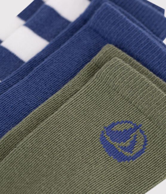 2 pares de calcetines infantiles de algodón a rayas y lisos variante 1