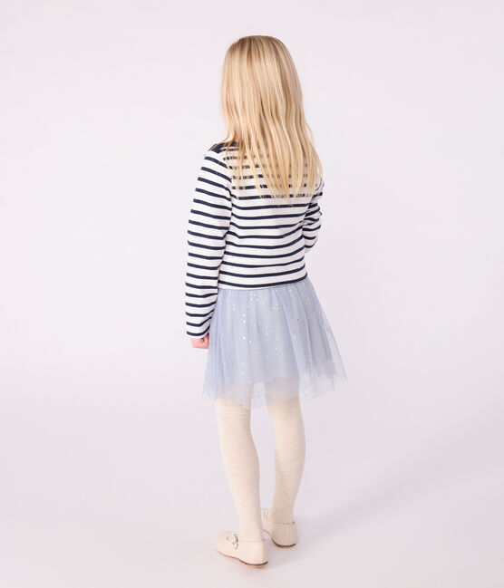 Marinera de algodón orgánico para niño/niña blanco MARSHMALLOW/azul SMOKING