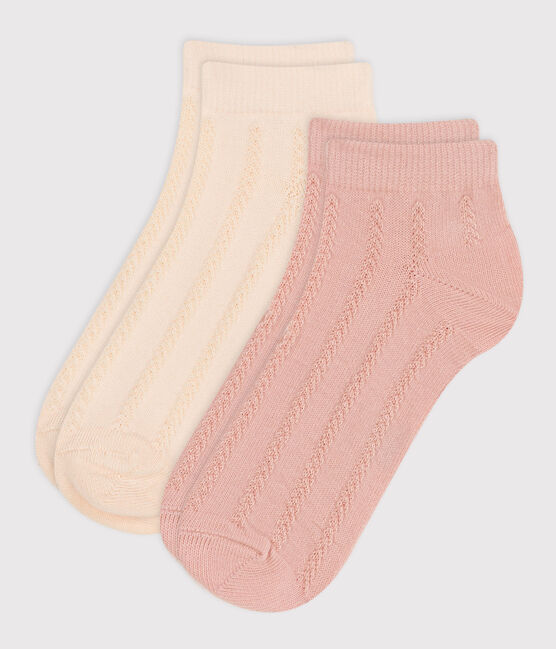 Juego de 2 pares de calcetines lisos de punto de algodón para niños variante 2