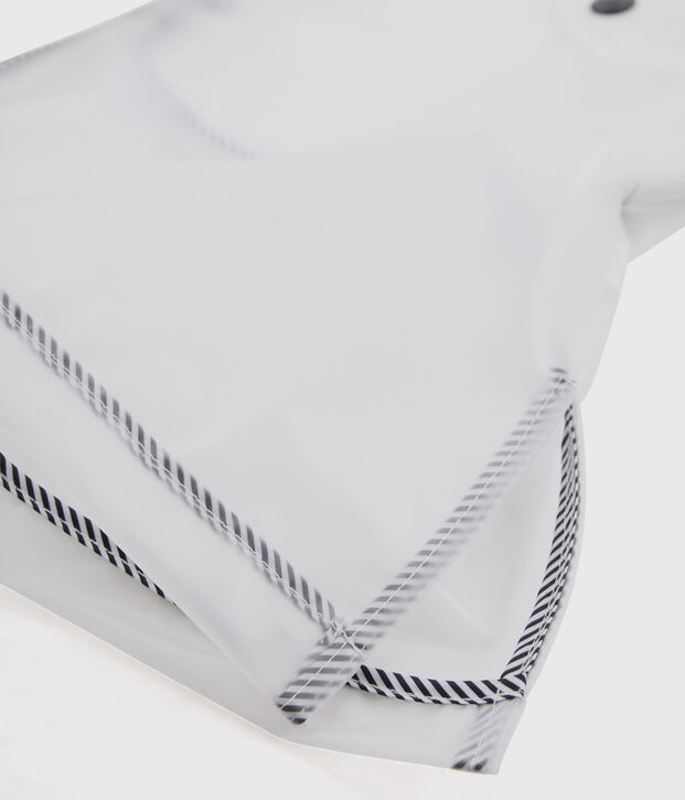Impermeable largo transparente unisex blanco