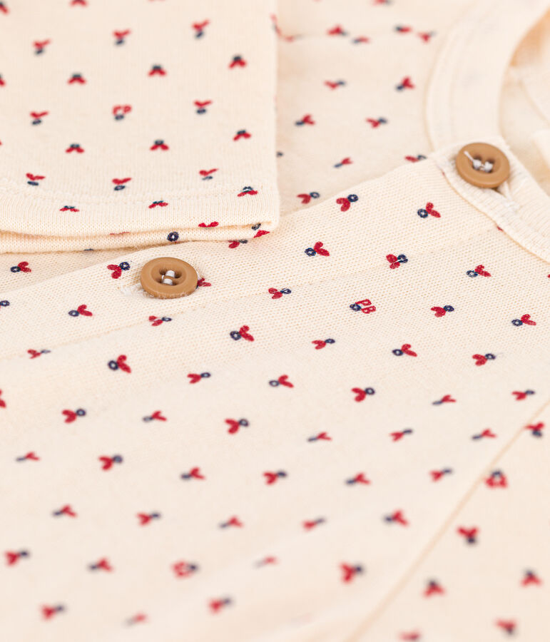 Mono largo con estampado en t&uacute;bico de algod&oacute;n para beb&eacute; crudo/multicolor