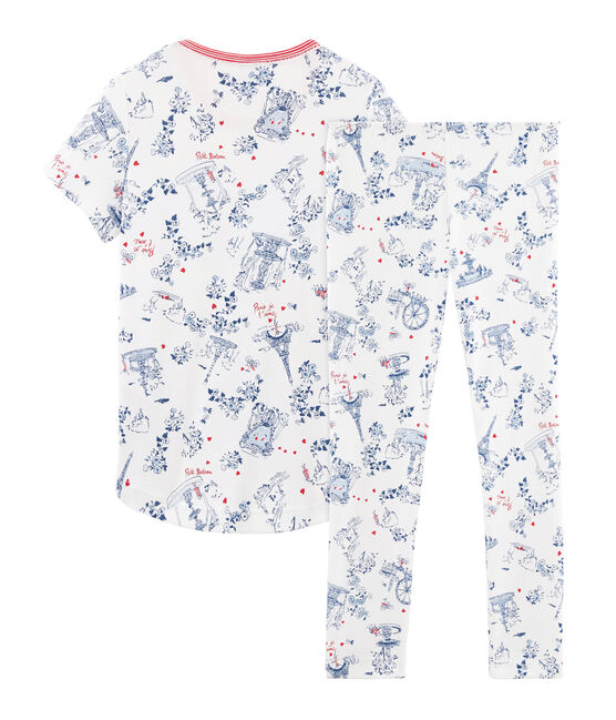 Pijama de punto para niña blanco MARSHMALLOW/blanco MULTICO