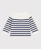 Jersey de lana y algodón con rayas marineras para bebé azul MARSHMALLOW/ SOIR