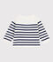 Jersey de lana y algod&oacute;n con rayas marineras para beb&eacute; azul/azul