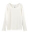Camiseta manga larga de lino para mujer blanco MARSHMALLOW