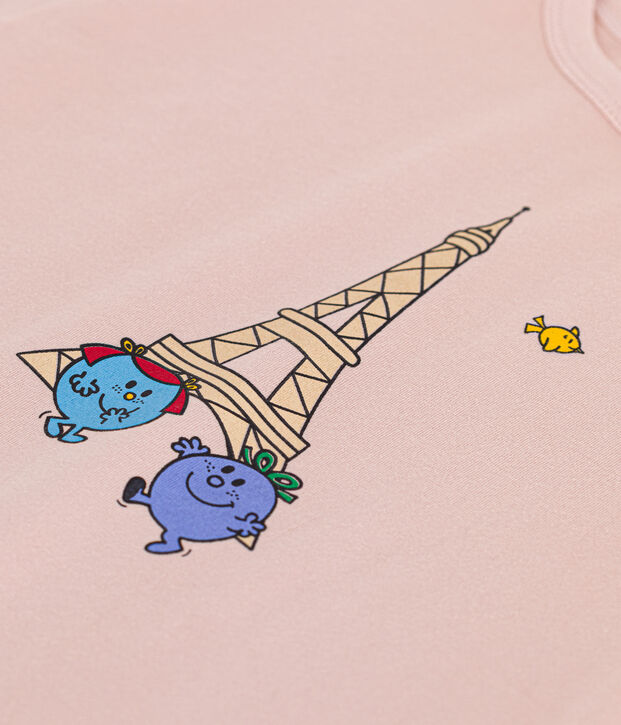 Camiseta infantil Monsieur Madame de algod&oacute;n rosa