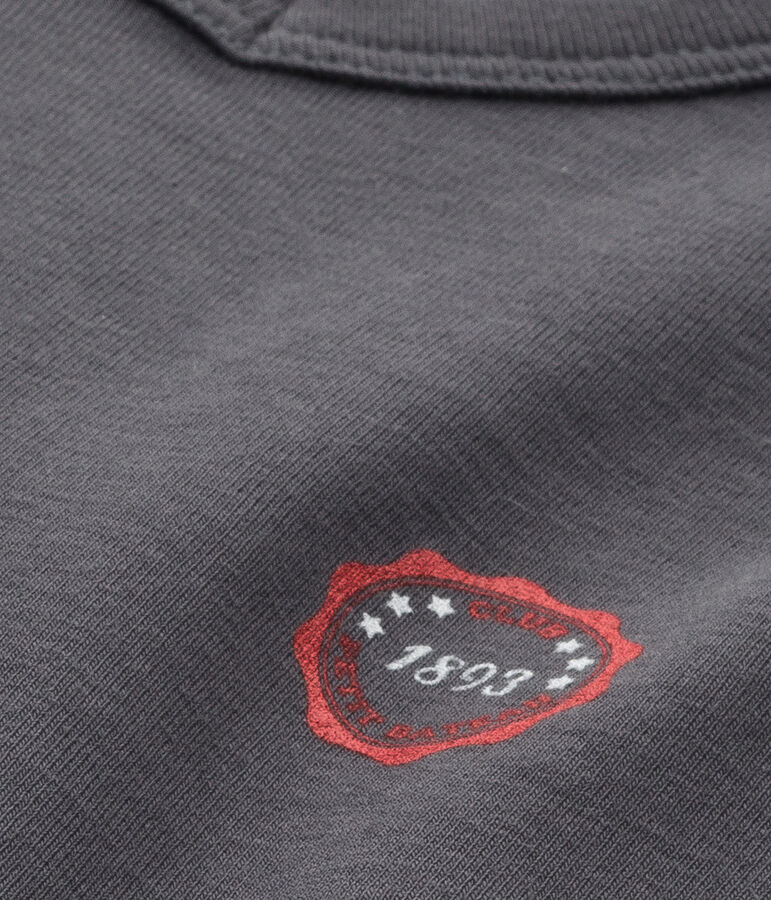 Camiseta de ni&ntilde;o con cuello en pico y un motivo estampado gris Maki