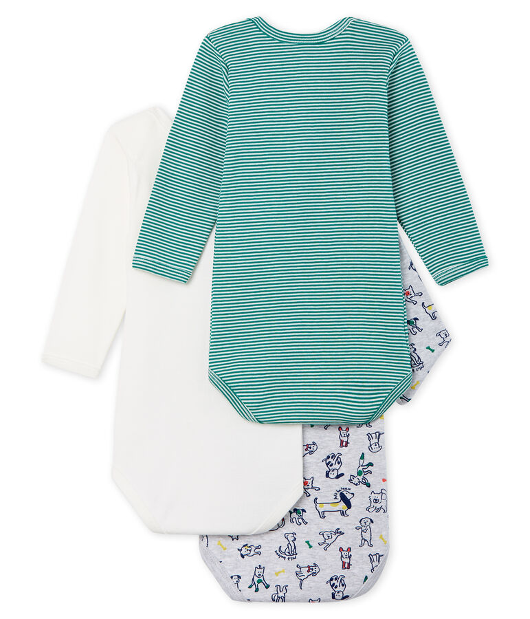 Tres bodis de manga larga para beb&eacute; ni&ntilde;o multicolor