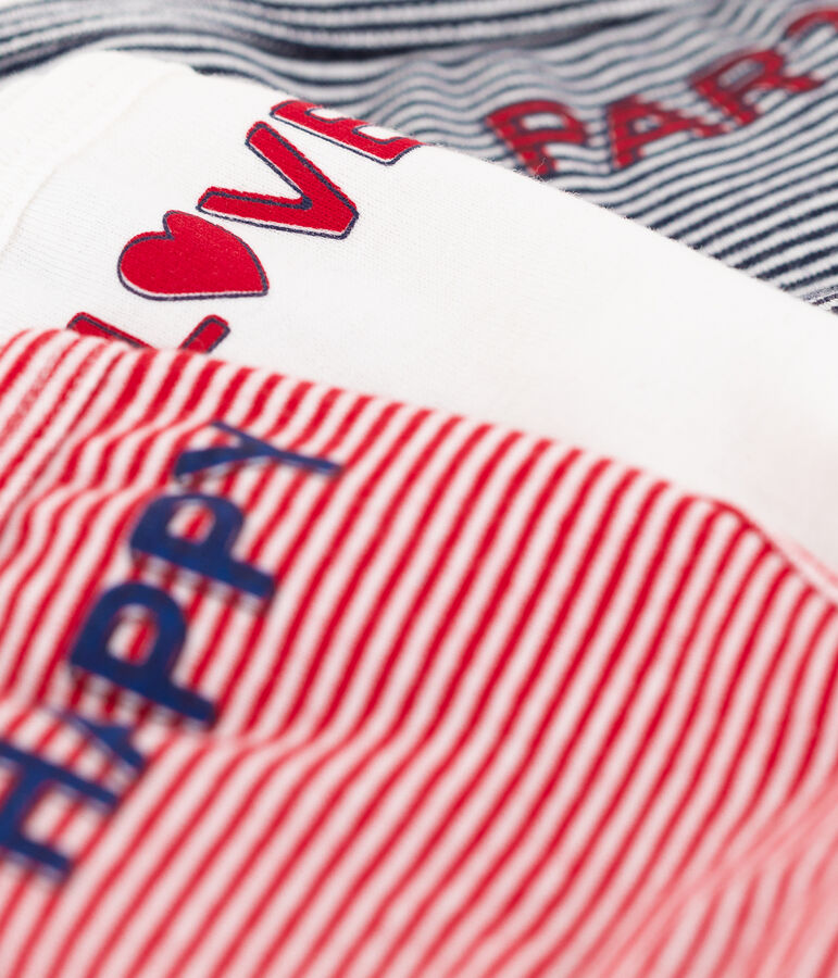 Lote de 3 braguitas de rayas de ni&ntilde;a multicolor